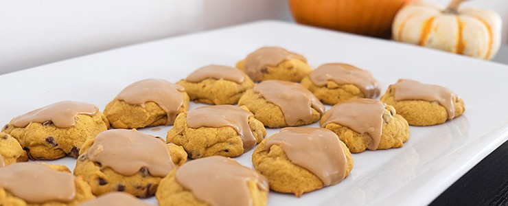 Butterscotch frosted pumpkin cookies