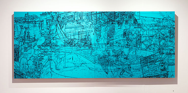 Greater Reston Arts Center (GRACE) LineWorks exhibit: line drawing by Lee Gainer