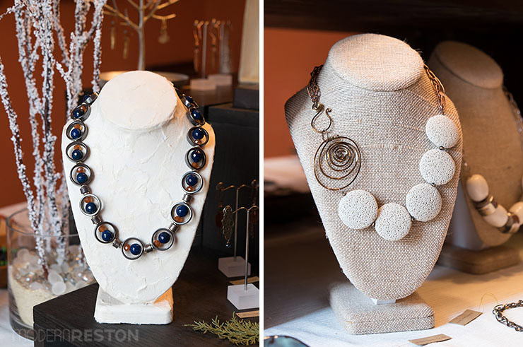 Handmade necklaces by Modern Nature Studio in Reston, VA