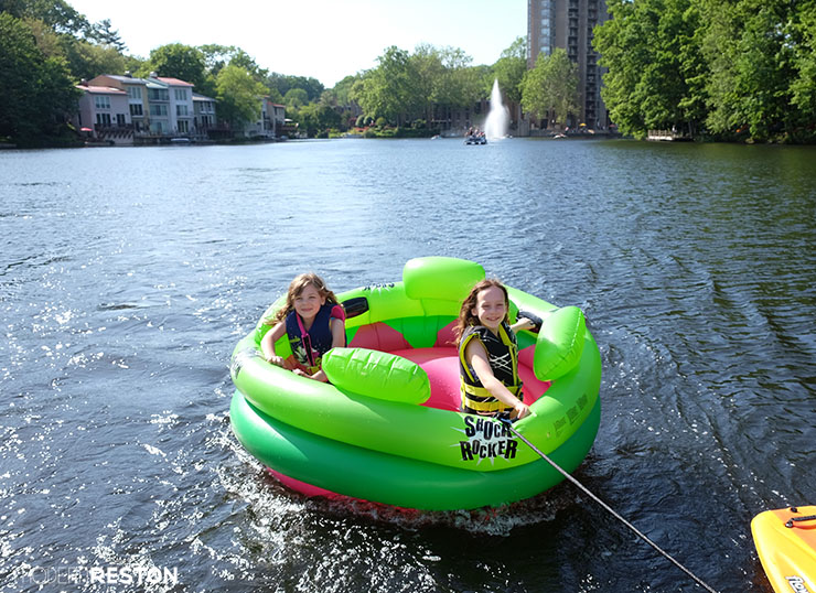 Lake-Anne-kids-on-raft
